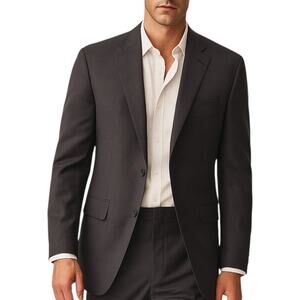 Peter Millar Size 46 Tall Wool Plaid Tweed Sports Coat Blazer Jacket Gray Office